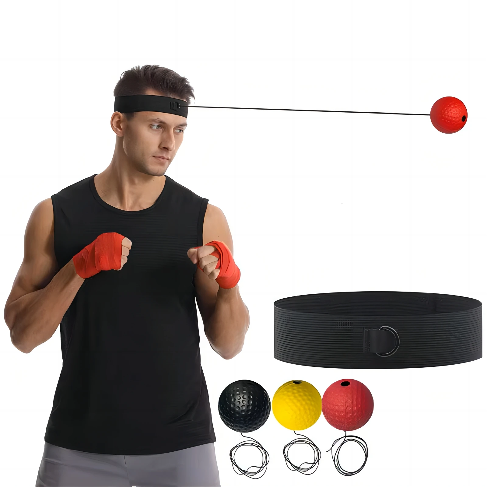 Elastic Headband and Black Light Ball Headband Style Boxing Speed Ball For Adult Children's Sports Rebound Reaction Balls