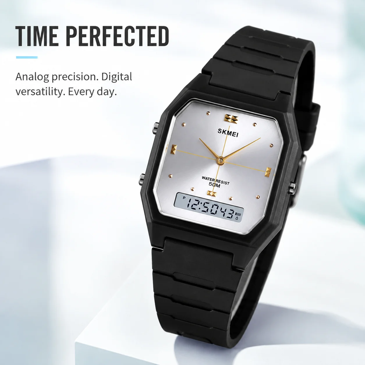 SKMEI Fashion 3Time Display Digital Wristwatch For Men Women Casual Stopwatch Sports Electronics Waterproof Watches Reloj Hombre