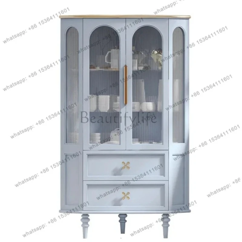 zj Simple side cabinet, triangular cabinet, tableware, wine glass storage, large capacity, high wall cabinet, minimalist furnit
