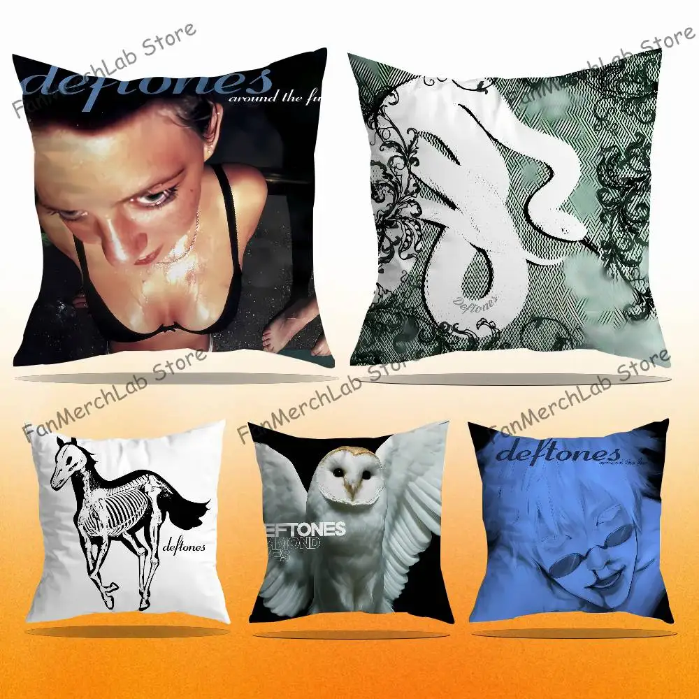 

Band D-Deftones Pillow Covers Cartoon Sofa Decorative Home Double-sided Printing Short Plush Cute Cushion Cover