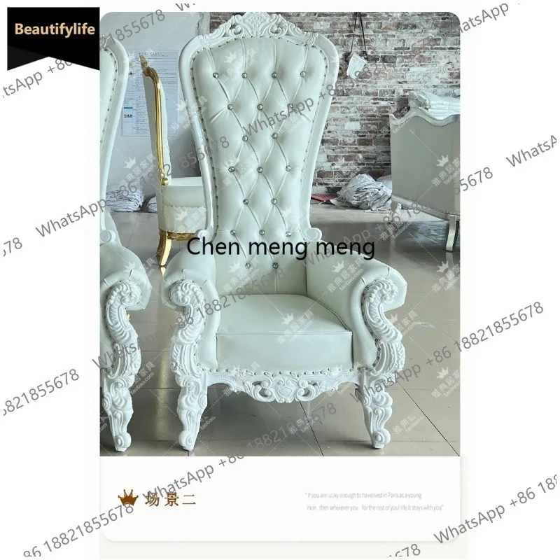 

M183 Solid wood European sofa chair luxury tiger chair leather high-end single leisure high back chair
