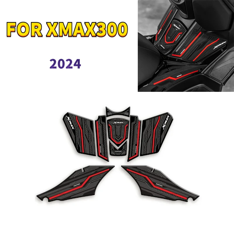 

Для YAMAHA XMAX 300 2024 лет мотоциклетные резиновые наклейки на топливный бак, комплекты украшений и защитных наклеек для велосипедных газовых колодок