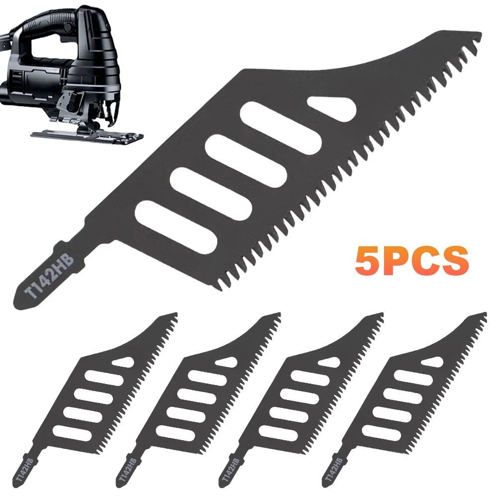 5pcs Jigsaw Blade Special-Shaped Universal Jig Saw Blades Set T Shank for Wood Aluminum Tight Spaces