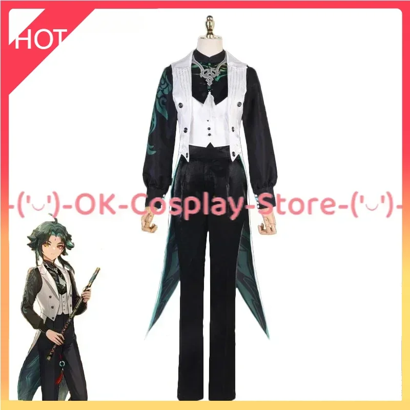 

[Custom Made] Game Genshin Impact Symphony Concert Xiao Cosplay Costume Party Suit Tailing Clothing Halloween Carnival Uniforms