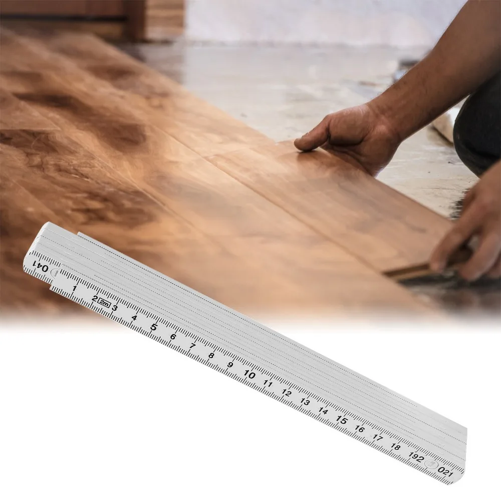 3pcs-durable-white-folding-carpenters-ruler-lightweight-abs-measuring-stick-compact-10-fold-meter-stick