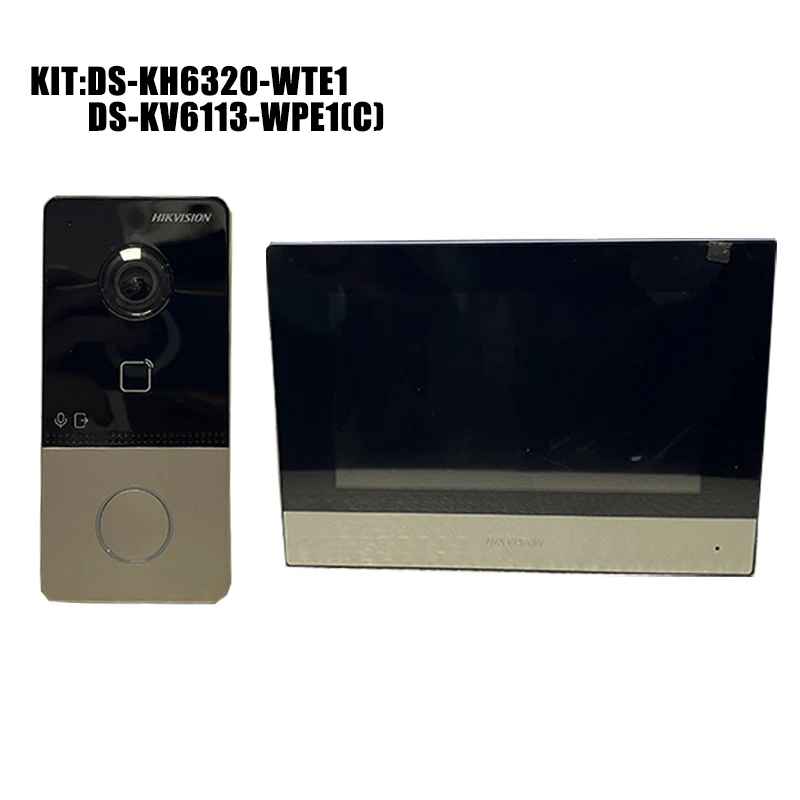 طقم الاتصال الداخلي عبر الفيديو Hikvision DS-KIS603-P(C) POE محطة باب جرس الباب WIFI شاشة 7 بوصة تتضمن DS-KV6113-WPE1(C) DS-KH6320-WTE1 #4