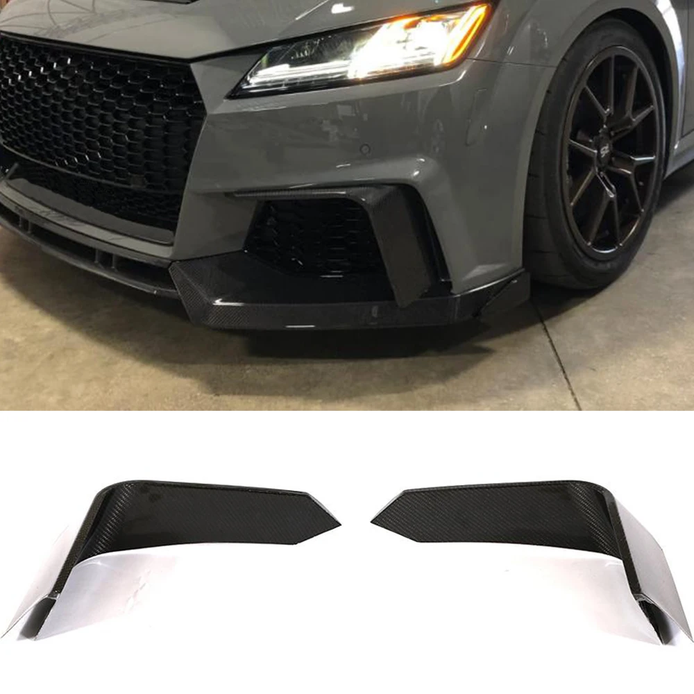 Front Bumper Splitters for Audi TTRS MK3 2016 2017 2018 Car Front Bumper Air Vent Fender Fins Vents Canards Splitte Carbon Fiber