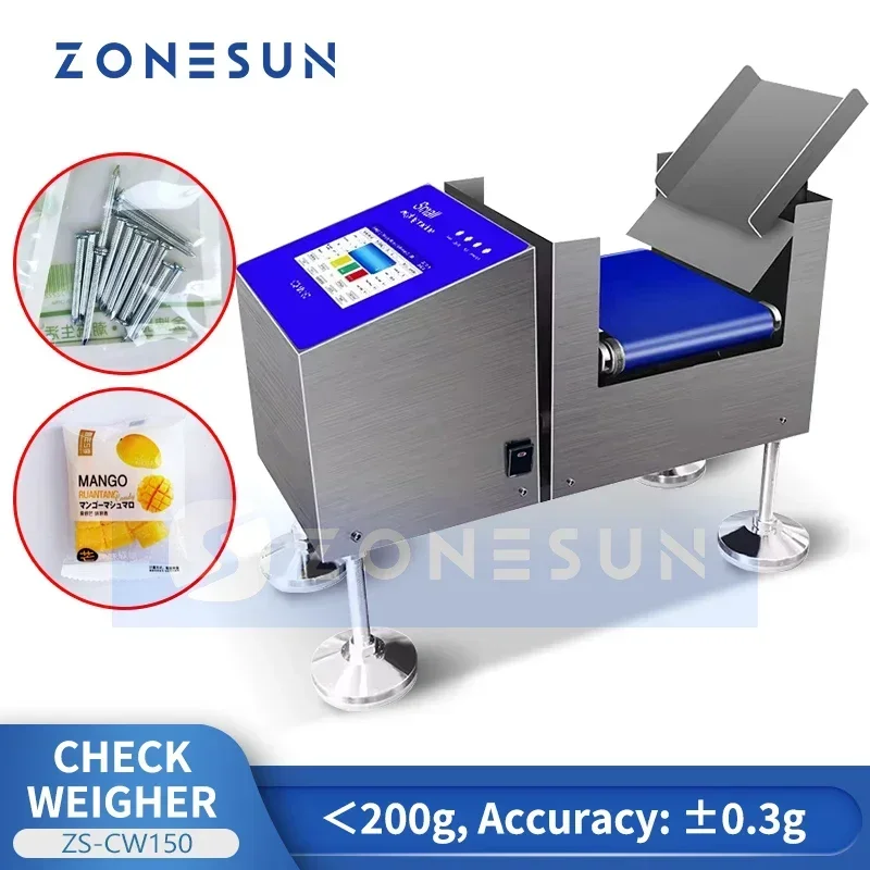 

ZONESUN Industrial Checkweigher Machine 200g Mini Checkweigher Weighers for Food Packgaing ZS-CW150