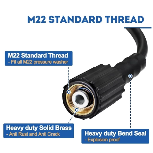 Imagen 2 del producto Manguera de lavadora de alta presión, manguera de lavado de coches, manguera de extensión de limpieza de agua, M22-Pin 14/15 para Karcher Elitech Interskol Huter