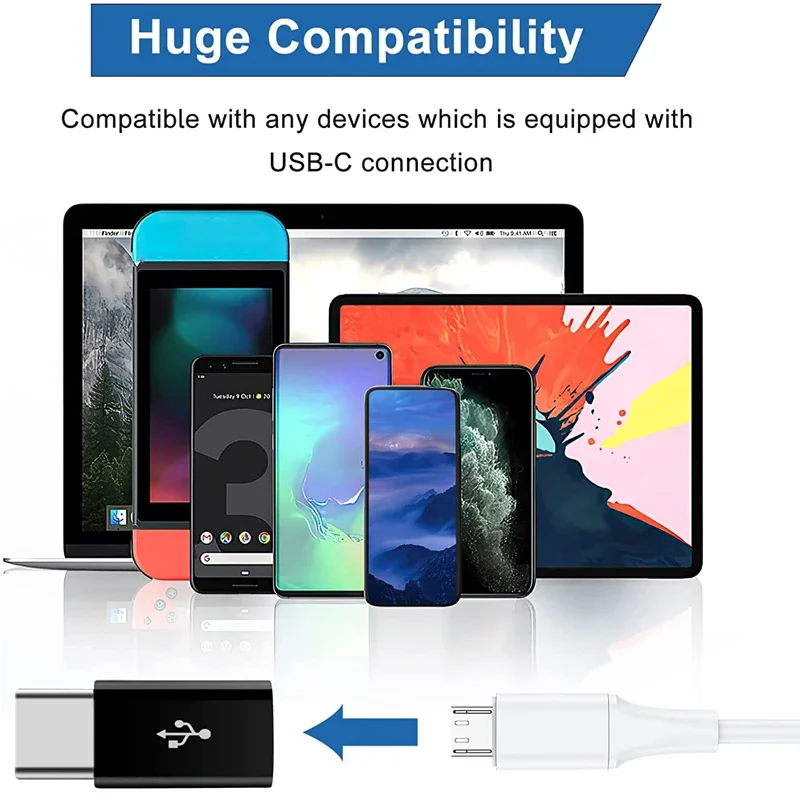 1/3/5Pcs Micro USB Female To Type C Male Adapter Converter Micro-B To USB-C Connector Charging Cable Adapter Phone Accessories