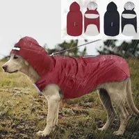 Medium Large Dogs Waterproof Hooded Jacket Rain Clothes with Reflective Stripe Outdoor Raincoat Accessories