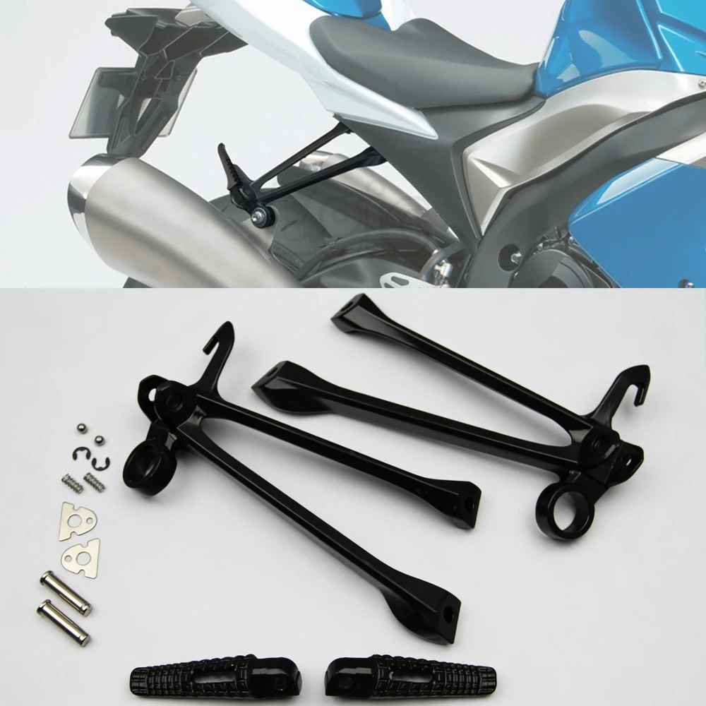 

GSXR 1000 Rear Footrest Bracket Foot Pegs Rests For Suzuki GSXR1000 K7 K8 2007 2008 GSX-R 1000 Accessories Moto Footpegs Black