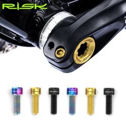 RISK 2pcs M6*18mm MTB Bicycle Titanium Alloy Crank Bolt Disc Brake Caliper Fixing Screws for Road Mountain Bike Crank Lock Screw