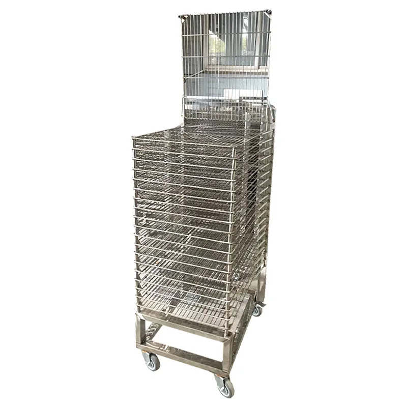 Stainless steel wire mesh drying melaleuca rack, multi-layer mother trolley factory storage rack, storage rack