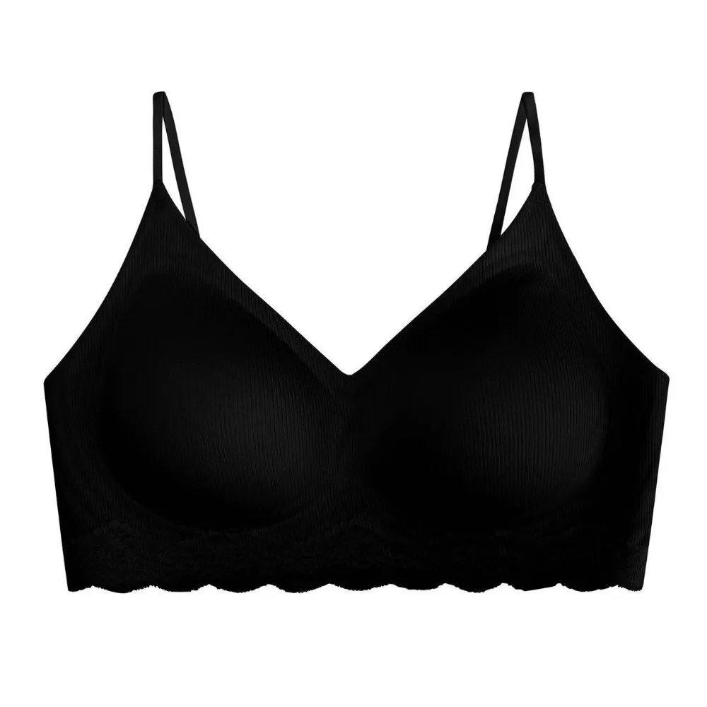 

Adjustable Deep V Lace Wireless Bra Push Up Anti-sagging Underwear for Women Lingerie Shockproof Seamless Bra Gifts