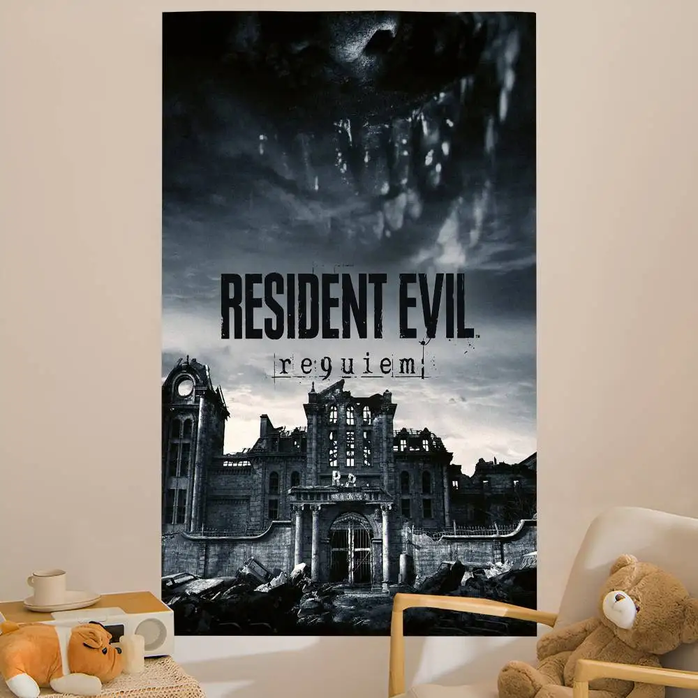 Game R-Resident Evil Anime Tapestry Hanging Tarot Hippie Wall Rugs Dorm Home Decor