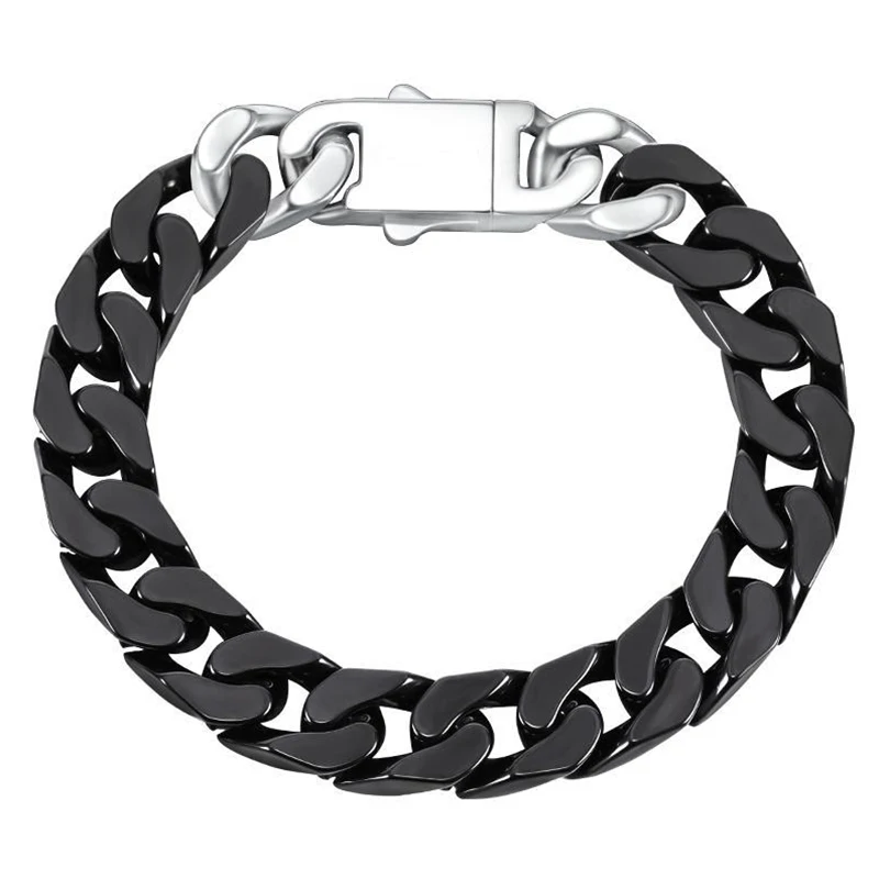 

Ceramic Cuban Bracelet Men Women Bangle Ceramic Black Miami Chain Fashion Jewelry Hip Hop Ceramic Bracelet Friendship Praty Gift