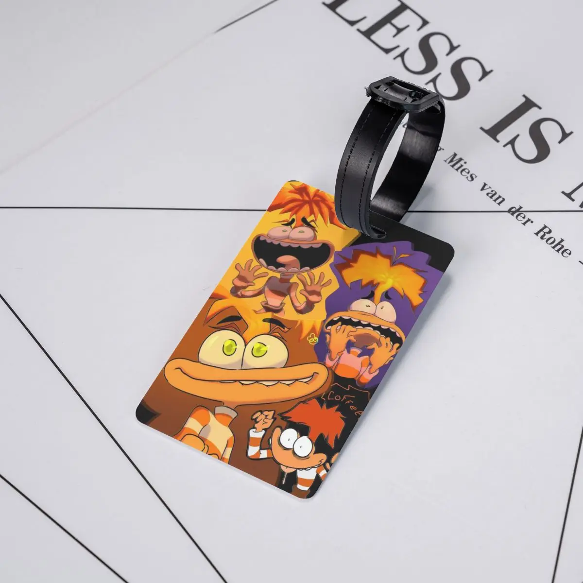 แท็กกระเป๋าเดินทางกาแฟความวิตกกังวลที่กําหนดเอง Inside Out กระเป๋าเดินทางกระเป๋าเดินทางความเป็นส่วนตัว Cover ID Label