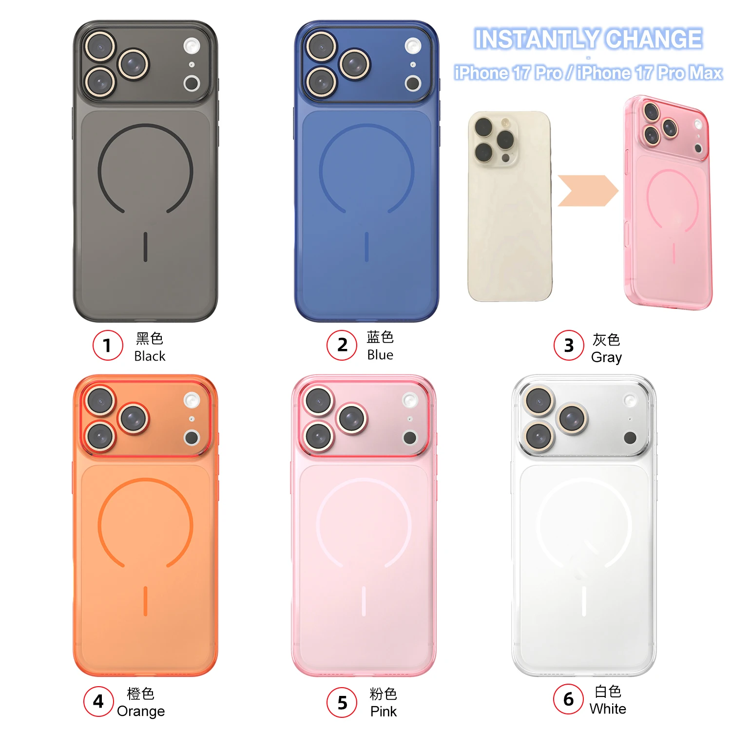 Funda Protectora para iPhone 16 a iPhone 17, para iPhone 17 Pro Max, 16, 13, 15, 14, 12, con Ventana Grande