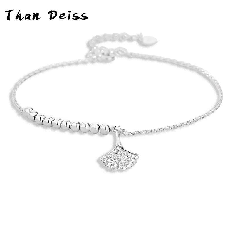 

Ginkgo biloba Bracelet For Women 925 Silver New Fashion Full Zircons Diamond Pendant Chain Bracelet Light Luxury Fine Jewelry