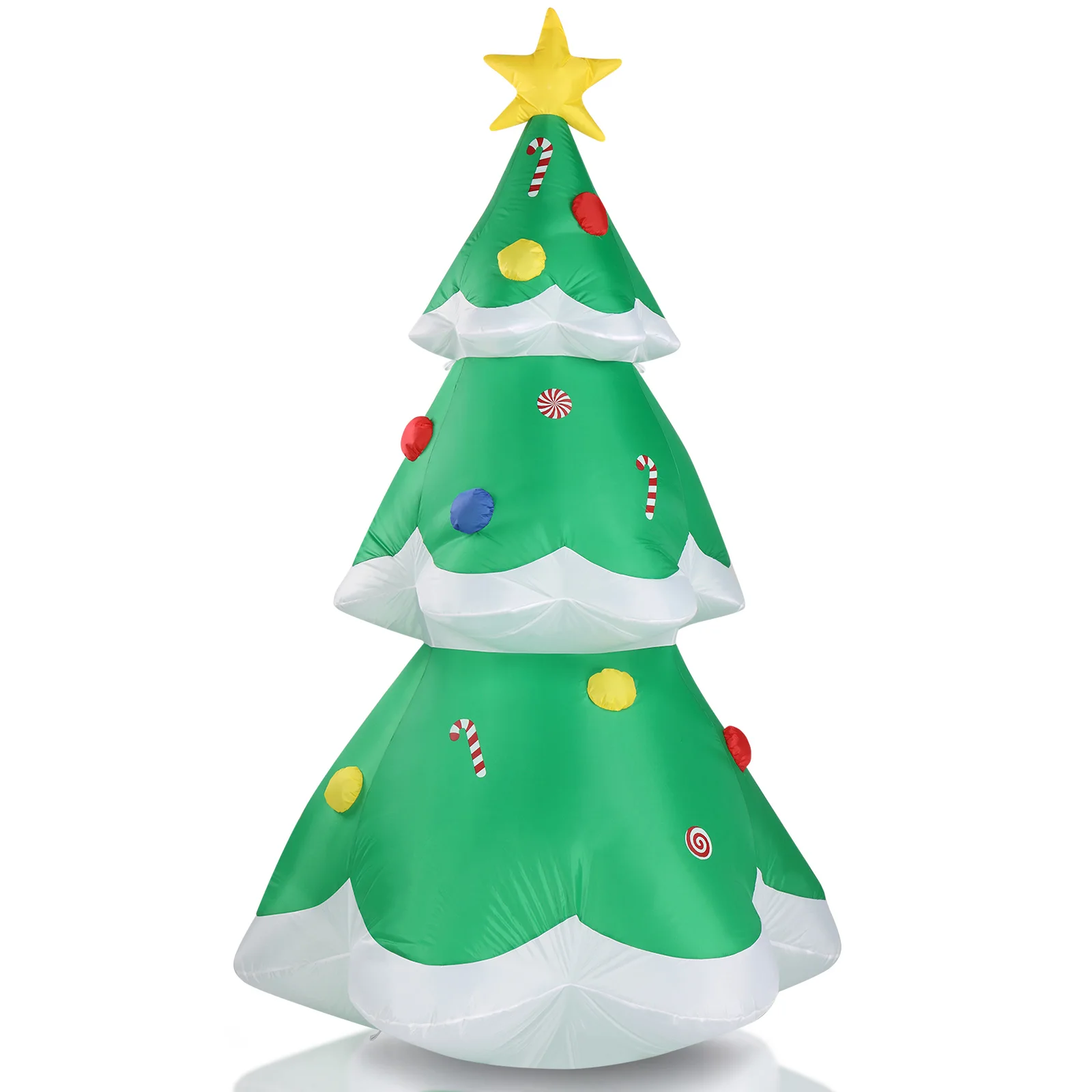 Decoración inflable navideña iluminada de 6,9 pies, árbol de Navidad inflable, decoraciones de patio inflables con luces LED integradas