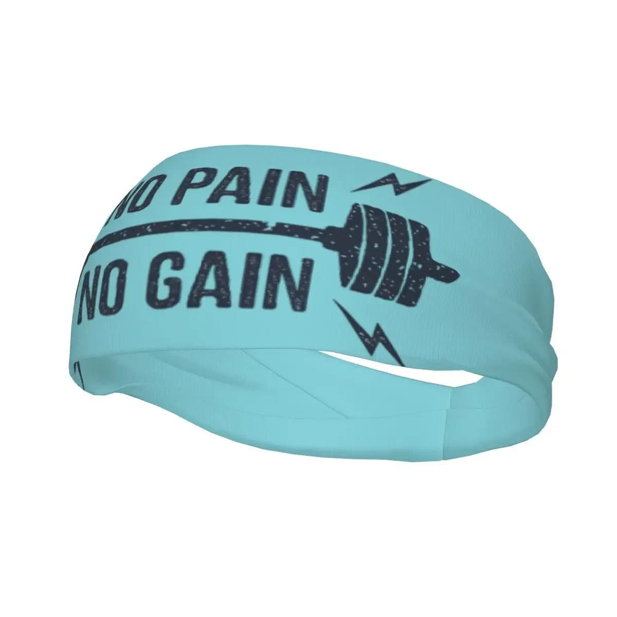 

No Pain No Gain Gym Motivational Quote Sports Headbands Stretchy Moisture Wicking Bodybuilding Workout Training Sweatband