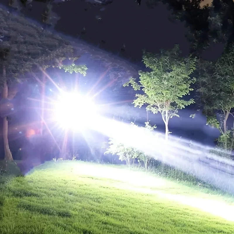 1/2pcs Handheld Flashlights USB Charging Lithium Battery Capacity 1200mAh Portable Flashlight with Digital Display Outdoor Torch