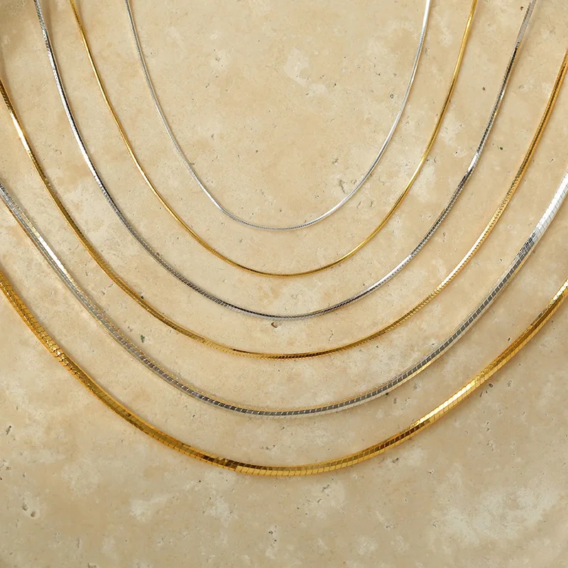 

S925 Silver Simply Snake Chain Necklace Women Jewelry Punk Designer Runway Rare Gown Boho Japan Korean