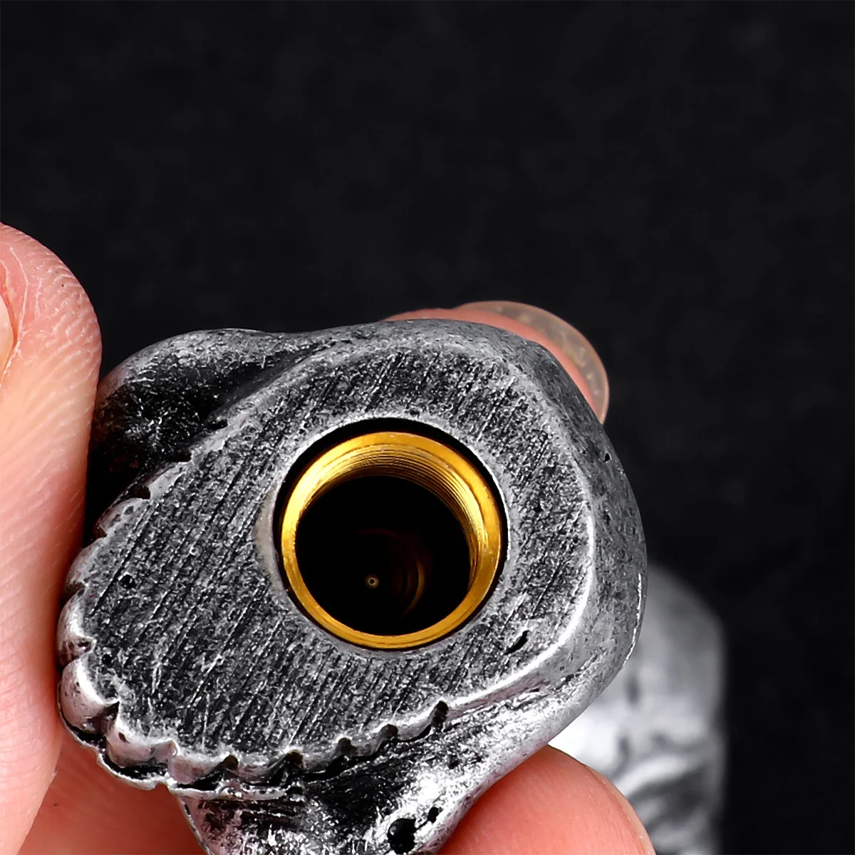 

1 Set Skull Head Tires Stem Motorcycle Mouth Inflating Ghost Head Mouth Resin Tyre Motorbike Bike Accessories (Silver)
