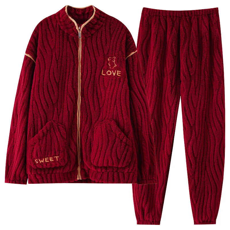 Men's Pajamas Autumn Winter Long Sleeve Sleepwear Thick Flannel Keep Warm Pyjamas Male Lounge Pajama Sets Big Yards 4XL Pijamas