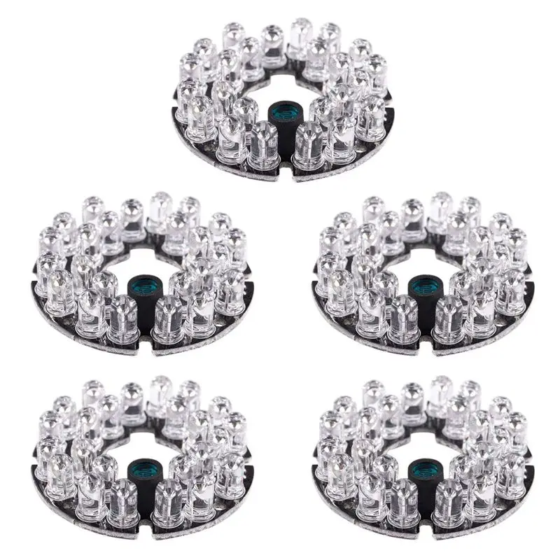 5X CCTV Camera 10Mil 90 Degree Red 5Mm 24 LED Bulb IR Infrared Lamp Board-Y41A
