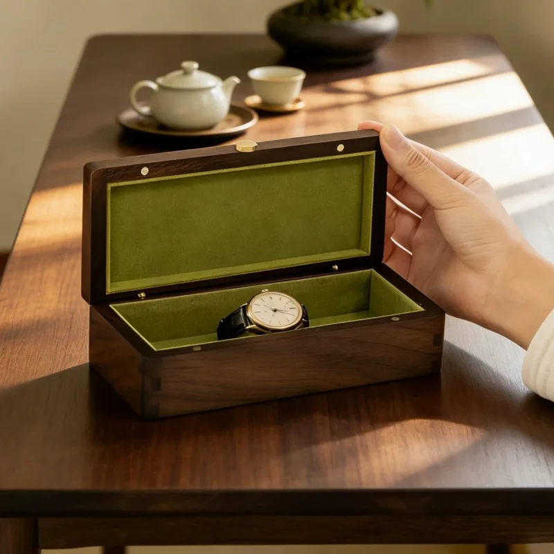 Solid Wood Watch Storage Box Portable Jewelry Organizer Boxes Multifunctional Ring Earrings Case Retro Watches CollectionBoxes
