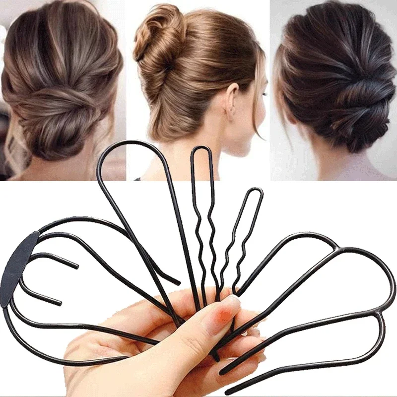 New Metal Black Hair Fork Clip Women Hair Pin Combs Messy Bun Hair Pin Clip Hair Side Combs Updo Hair Sticks Hair Styling Tool