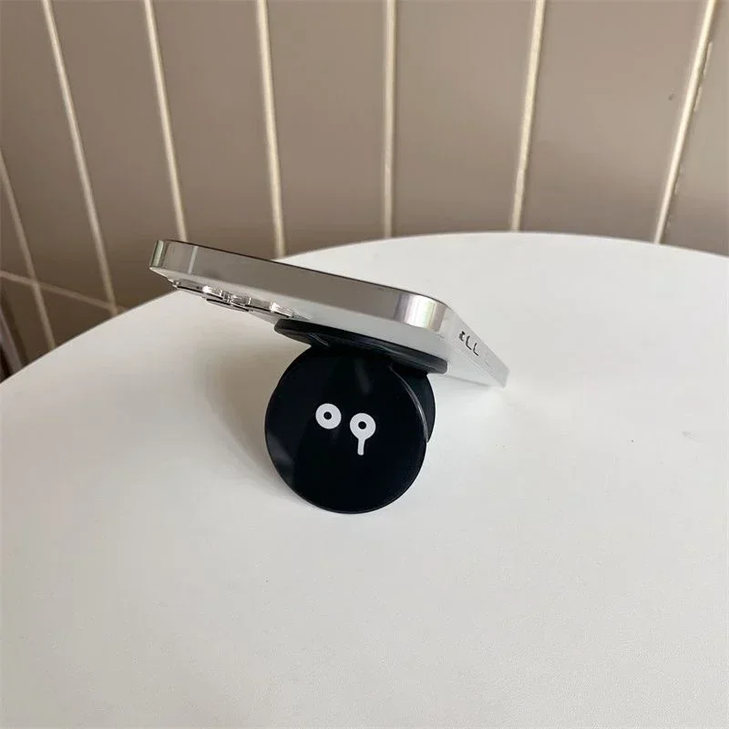 Cartoon Magnetic Folding Black Phone Stand for IPhone 11 12 13 14 15 16 Pro Max Holder Mount Support for Galaxy S24 Ultra