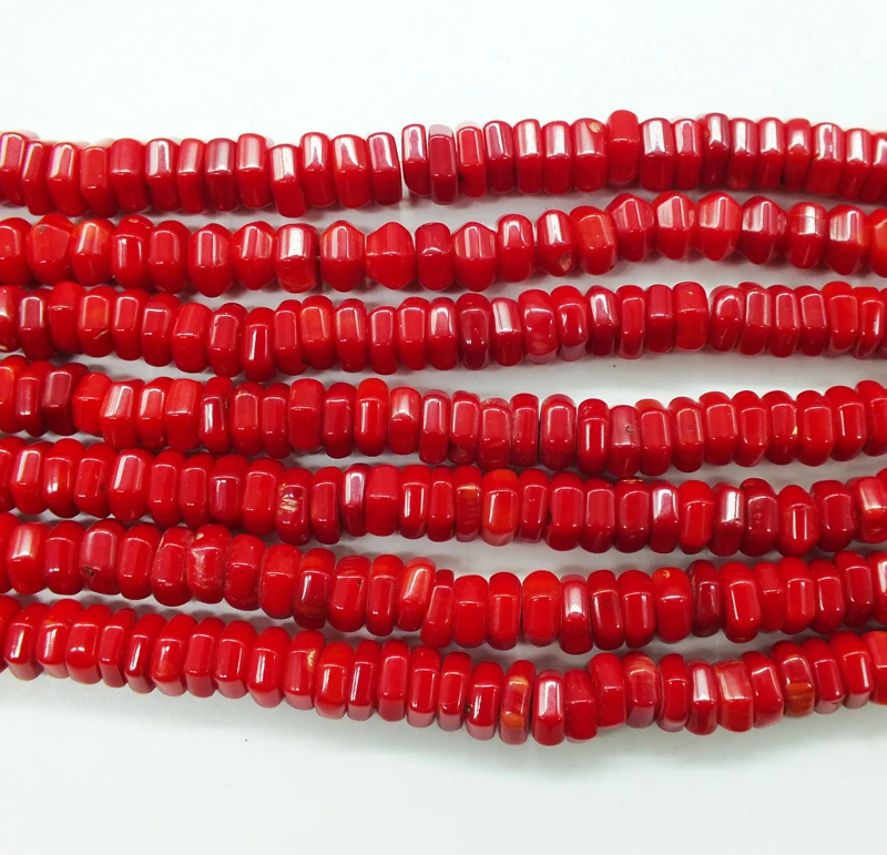 1pcs   3X8MM   classic Faceted Red  Coral Loose Beads  15 inch