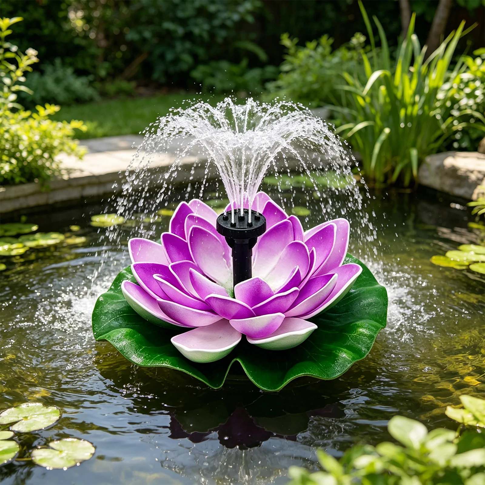 Bird Bath Fountains Solar Power for Outside Small Solar Fountain for Bird Bath Floating Lotus Solar