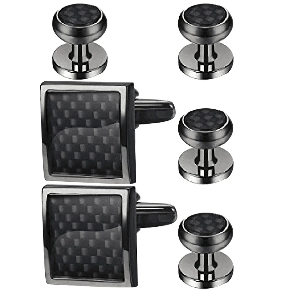 

6 Pcs Men's Cufflink Set Tuxedo Shirt Buttons Cufflinks Accessories for Mens Shirts Studs and Suits