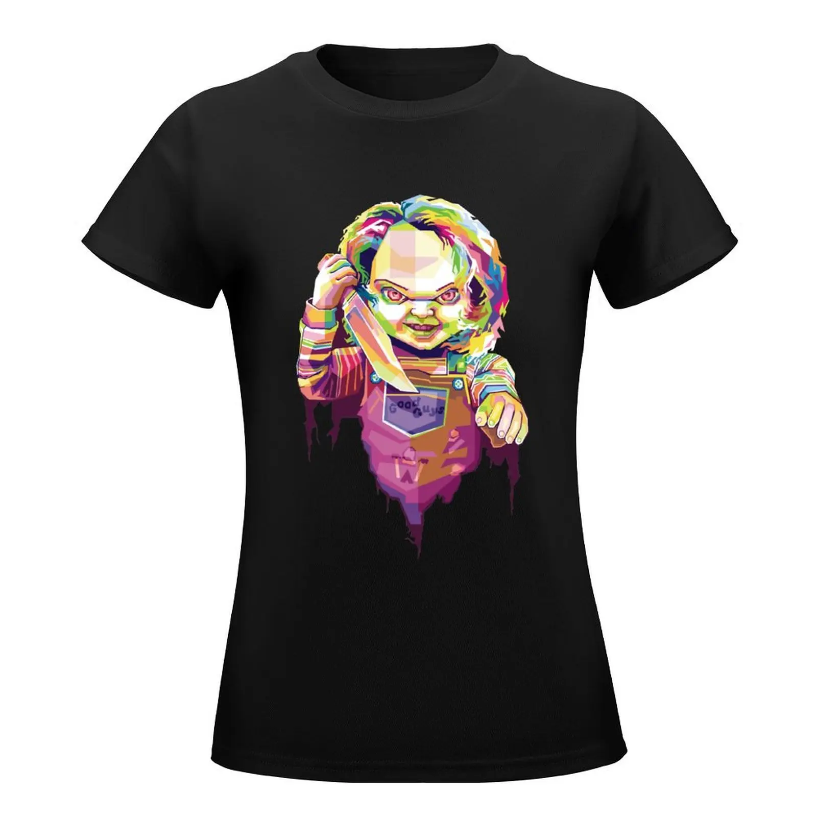 Chucky in Vector Art Style T-Shirt animal print shirt for girls customizeds t-shirt dress for Women graphic