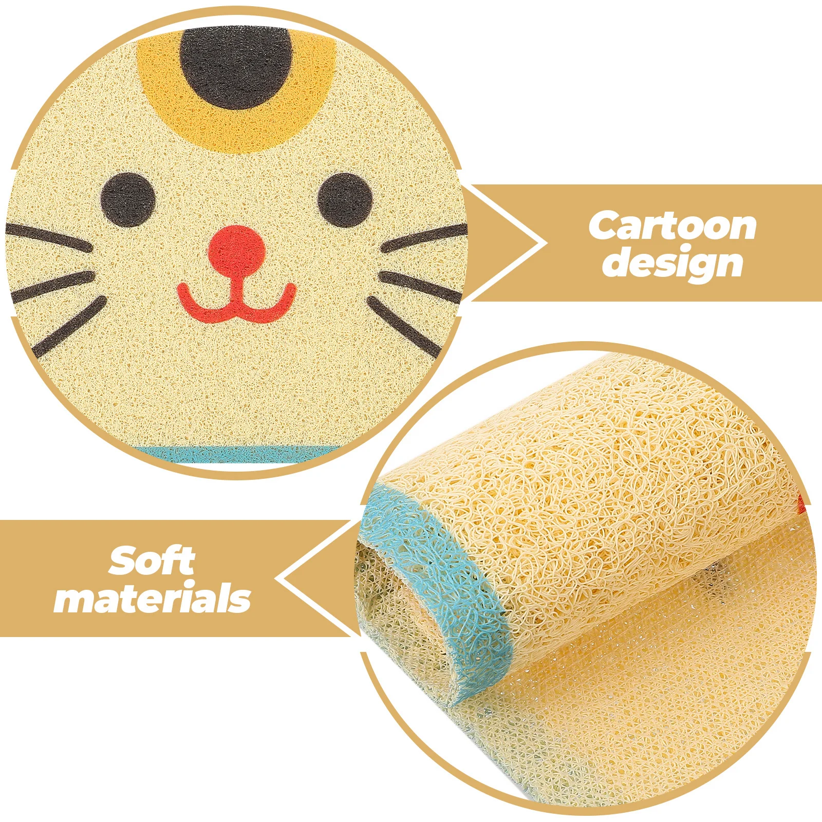 

Upgraded Cat Litter Box Mat Non-Skid Bottom High Edge Design Contains Mess Ideal for Small and Large Cat Litter Mats Home Use