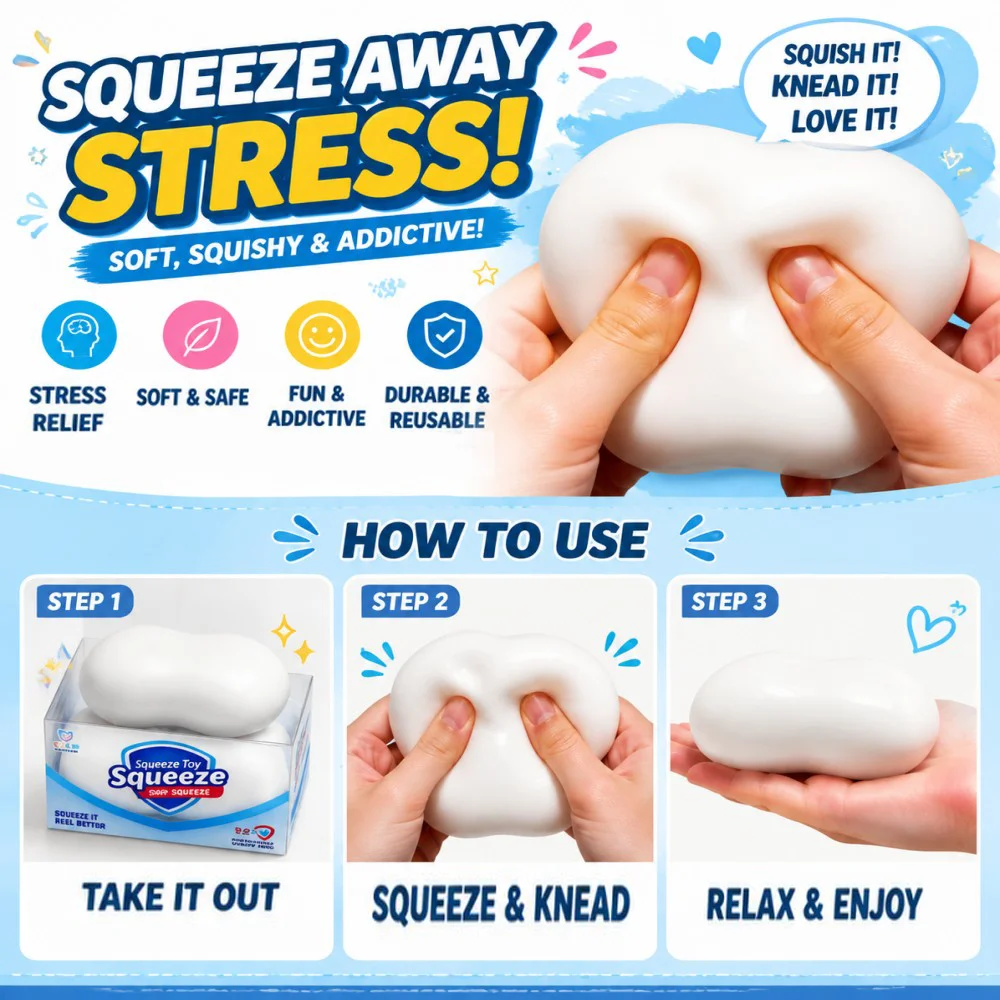 Soap Stress Ball Rebound Filled Soft Squeeze Fidget Anxiety Stress Relief Reuse Cheap and Perfect Holiday Stress Release Items