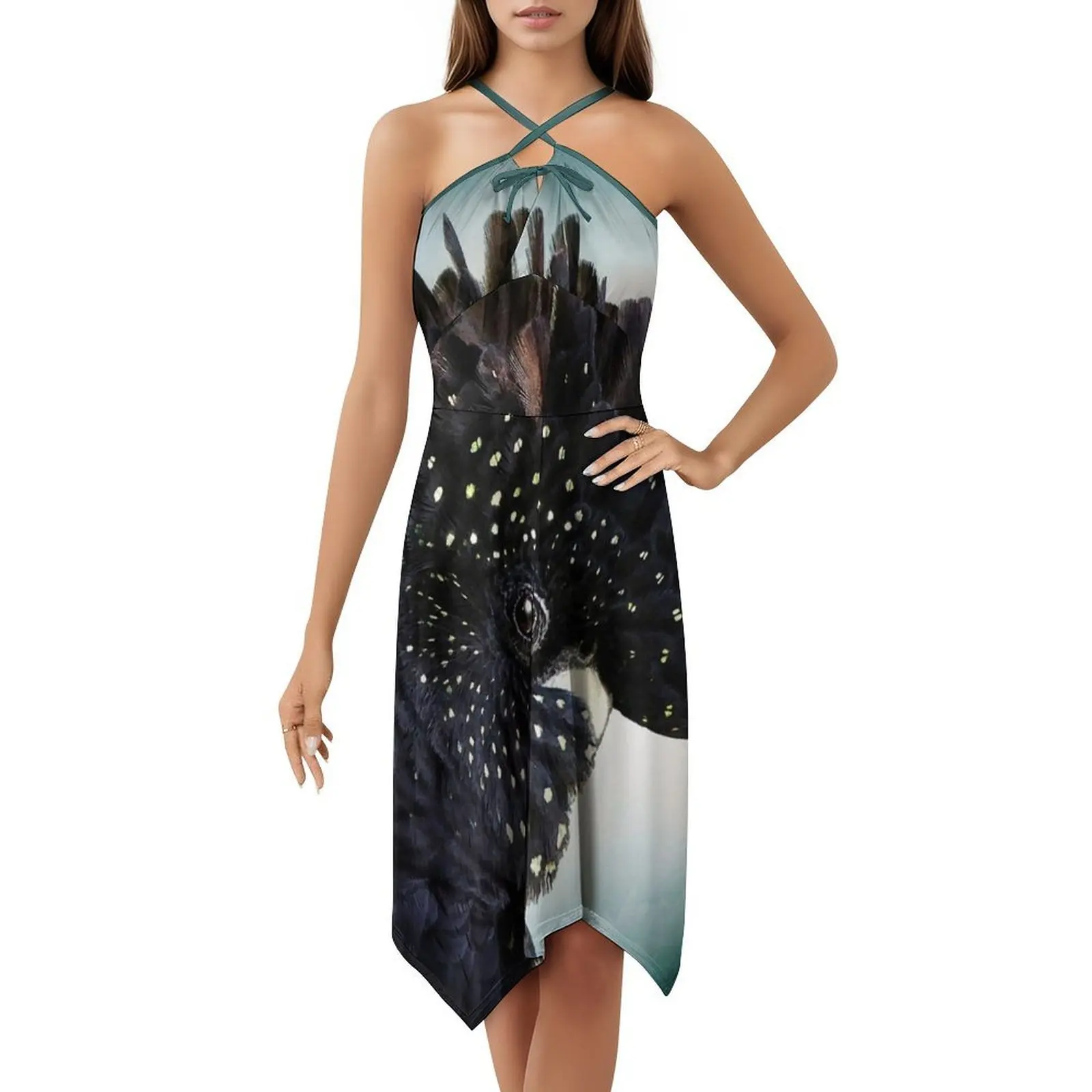 فستان كاجوال على الطراز الكوري باللون الأحمر الذيل الأسود للنساء فساتين مكتب يومية بسيطة للسيدات على شكل طائر كوكاتو بذيل أحمر