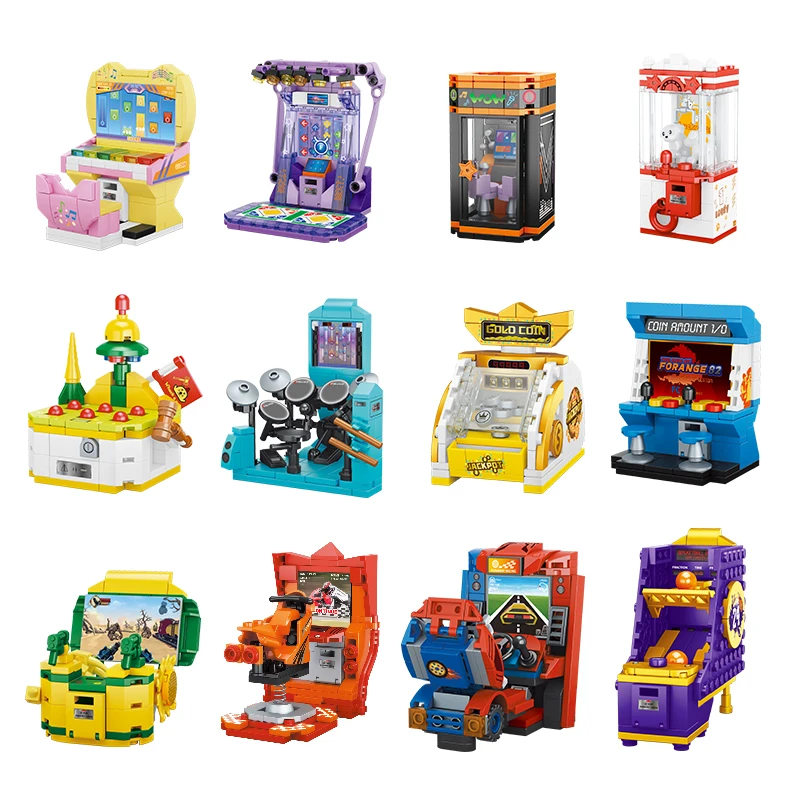 12pcs/lot MOC Mini Games Console Building Blocks Model Retro Controller Machine Idea Bricks Toys DIY Creativity Boys Kid Gift