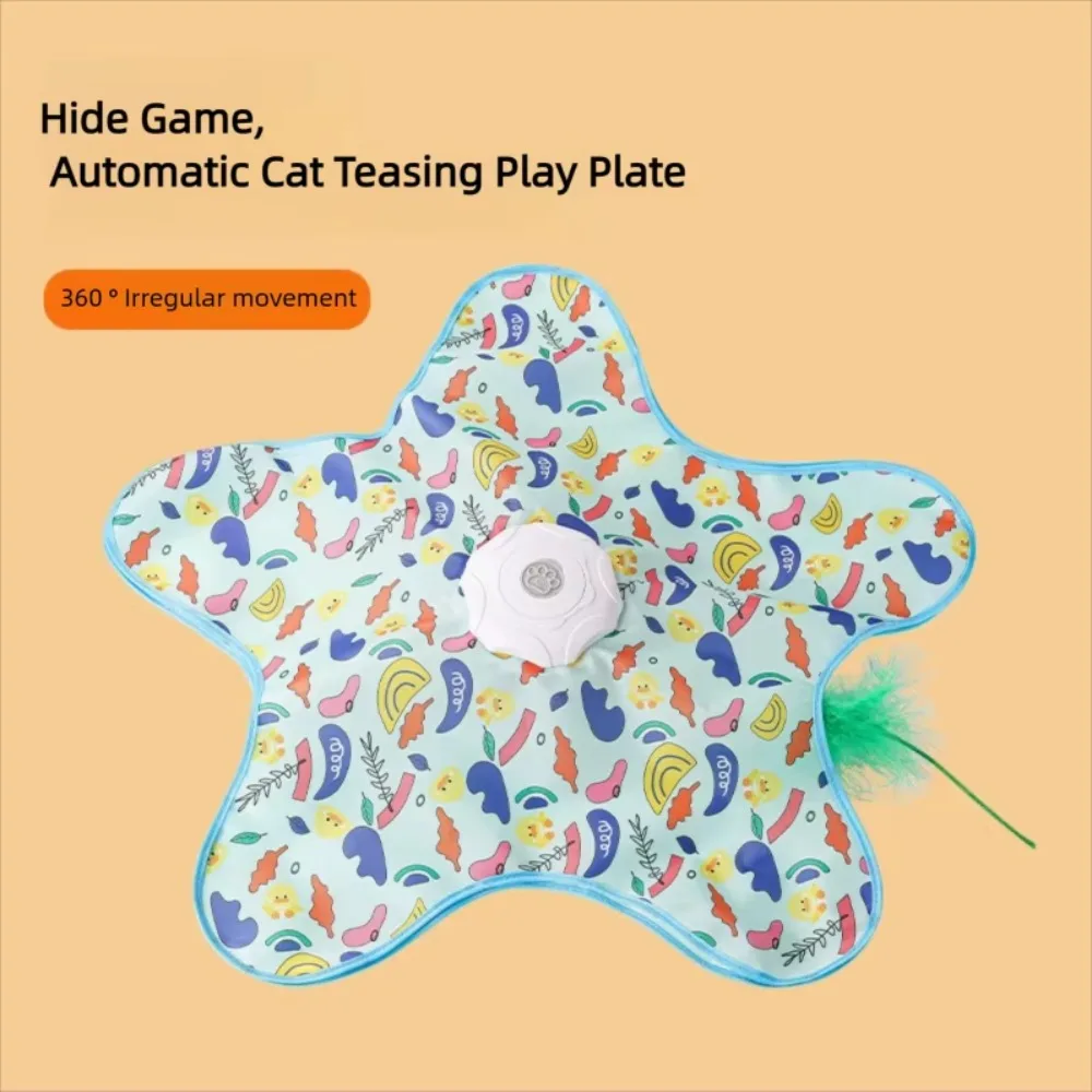 Interactive Hide and Seek Interactive Cat Toy Bite Resistance with Mouse Squeaky Pet Play Cover Relieve Boredom Starfish