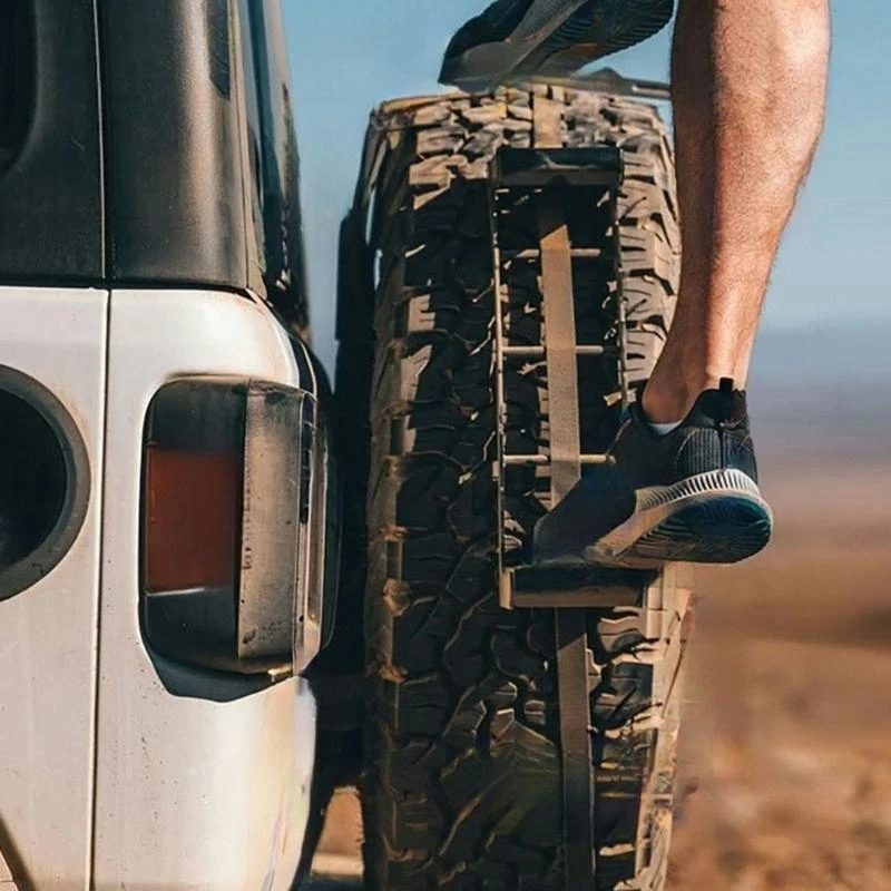 

Heavy Duty road Spare Tire Step with Anti Slip Designs Portable Lightweight Spare Tire Ladder for Safe Vehicle Entry H9EE