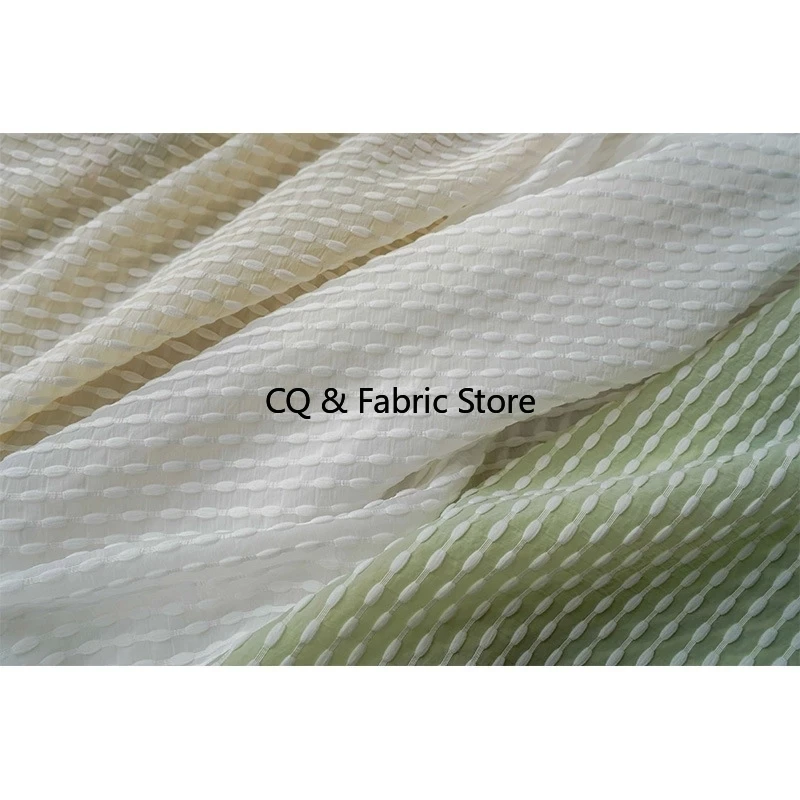 New Candy Color Striped Slightly Transparent Jacquard Fabric for Women's Spring and Summer Dress Making