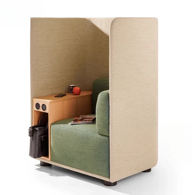 Modern minimalist high-back sofa chair Library lounge waiting area Semi-private space sofa chair