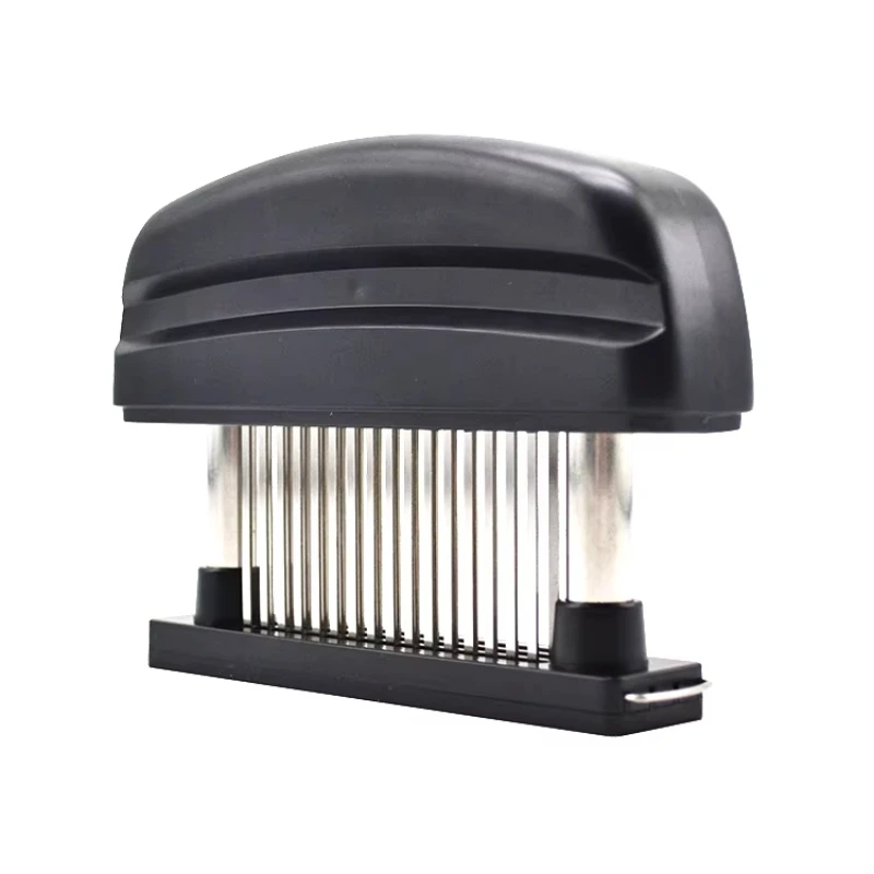 Meat tenderizer with 48 stainless steel sheets and removable bottom for deep cleaning