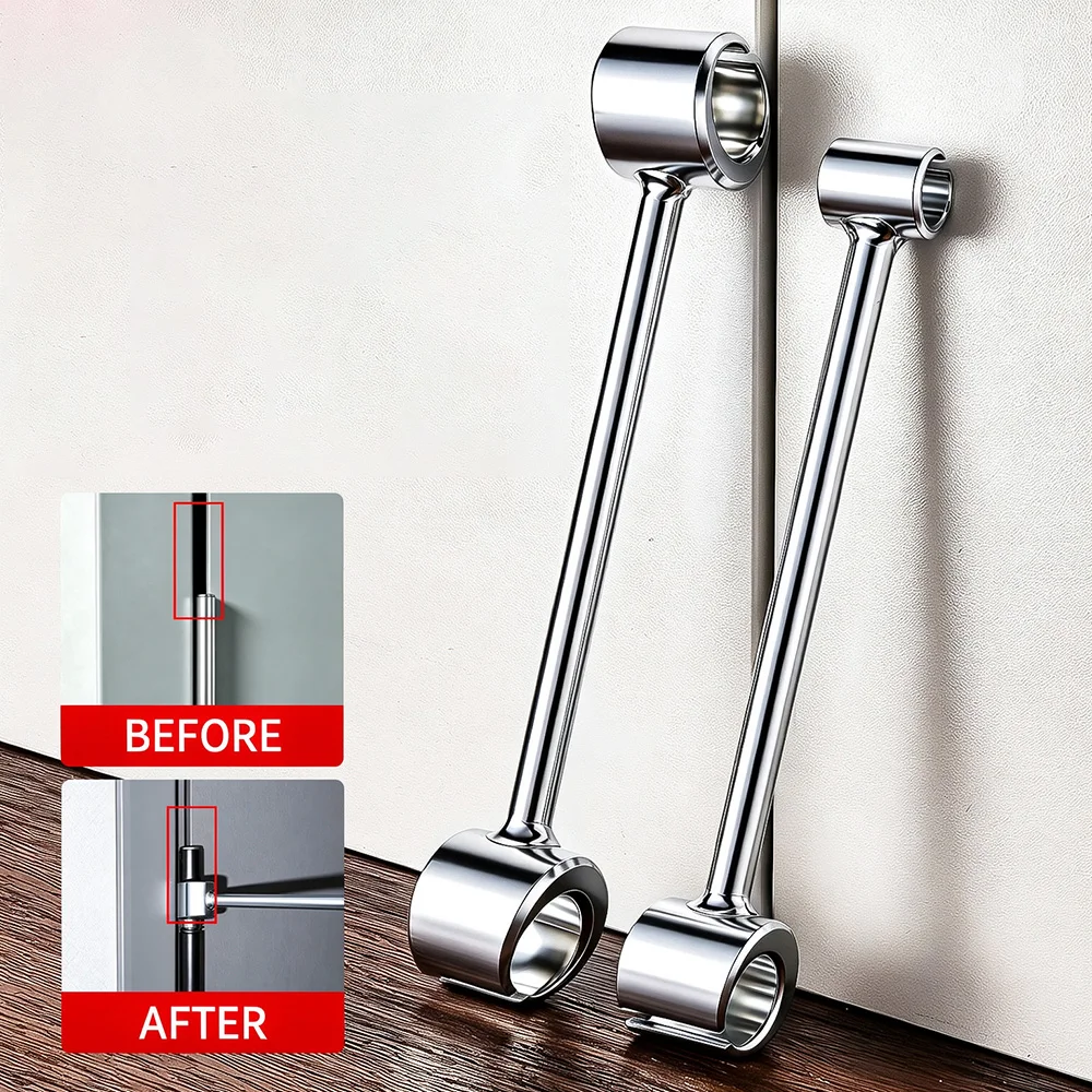 Double Head Hinge Gap Adjusting Wrench Door Hinge Repair Spanner Labor Saving Stainless Steel for Door Gaps Alignment DIY Tool