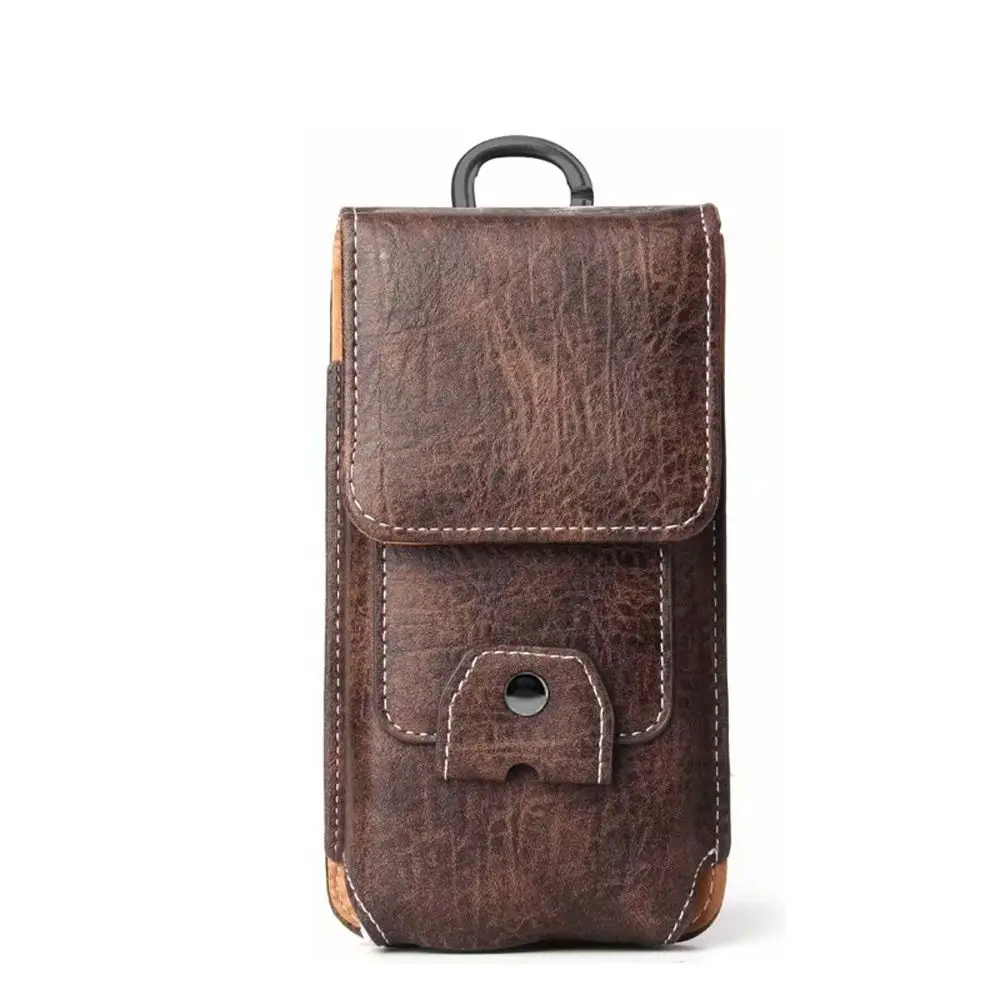 

Mobile Phone 4.7-6.5 Inch Multifunctiona Cards Holder Outdoor Waist Bag Bum Bag Leather Phone Case Flip Pockets