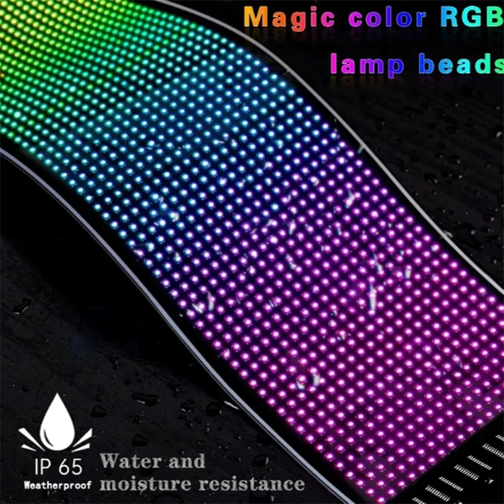 New 1-2PCS Devil‘s Eye LED Screen Light USB Plug-in DIY App Control RGB LED Car Matrix Panel Flexible Display for Car Windshield